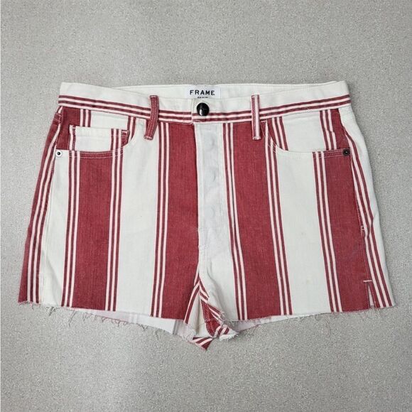 Frame Denim Le Cuttoff In Fiery Stripe - Picture 2 of 4